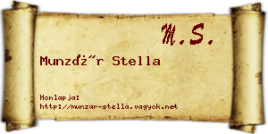 Munzár Stella névjegykártya
